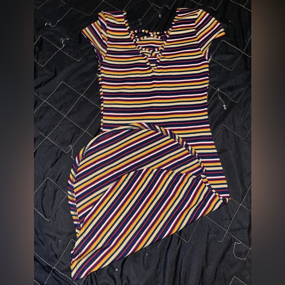 Multi-Colored Stripped Mini Dress